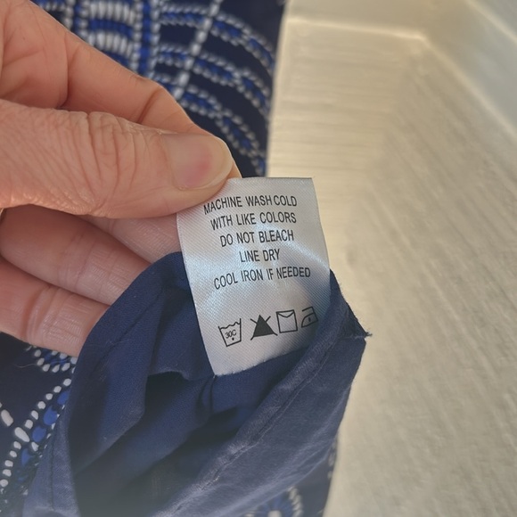 Tyler Böe Beautiful Blue Dress size 10 100% Cotton Natural Fibers - Picture 7 of 8